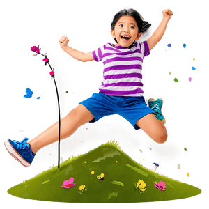 Excited Jump Illustration PNG wfp PNG