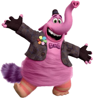 Excited Purple Monster PNG Image
