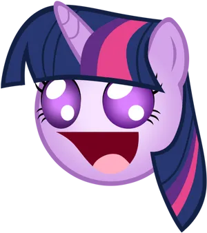 Excited Purple Unicorn Emoji PNG Image