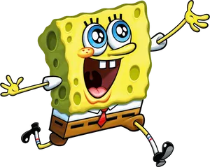 Excited Sponge Bob Square Pants PNG Image