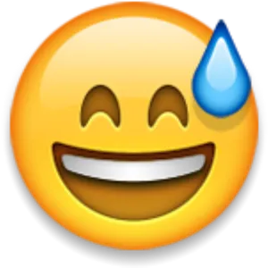 Excited Sweat Emoji PNG Image