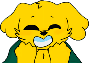 Excited Yellow Cartoon Dog PNG image with transparent background