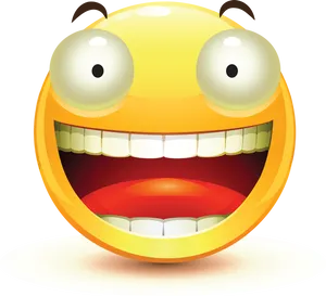 Excited Yellow Emoji Graphic PNG Image