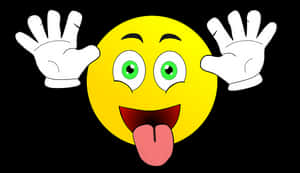 Excited Yellow Face Cartoon PNG with transparent background