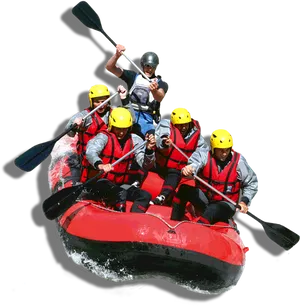 Exciting White Water Rafting Adventure PNG Image