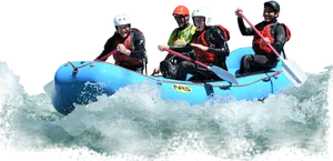 Exciting White Water Rafting Adventure PNG Image