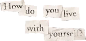 Existential Question Cutout Words PNG Image