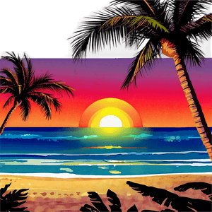 Exotic Beach Sunset Picture PNG 79 PNG image with transparent background