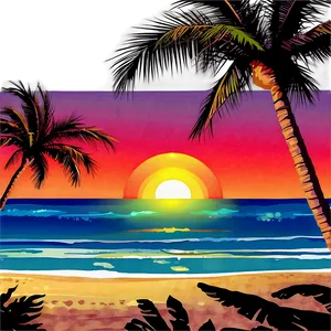 Exotic Beach Sunset Picture Png 79 PNG Image
