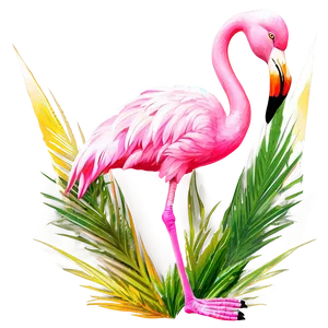 Exotic Flamingo Beach Scene Png Ugk9 PNG Image