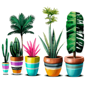 Exotic Potted Plants Collection PNG 06122024 PNG