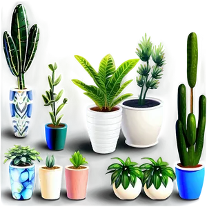 Exotic Potted Plants Collection Png Tuq66 PNG Image