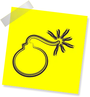 Exploding Bomb Doodle Sticky Note PNG Image