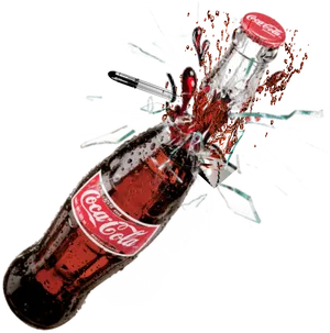 Exploding Coca Cola Bottle PNG Image