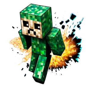 Exploding Creeper Minecraft Png Dgl PNG Image