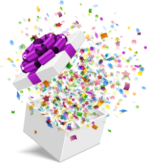 Exploding Gift Box Surprise PNG Image