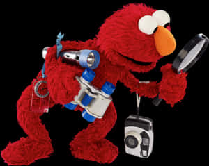 Explorer Elmo Adventure Gear PNG image with transparent background