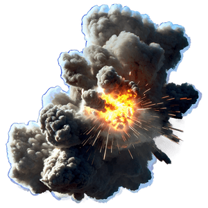 explosion b PNG with transparent background