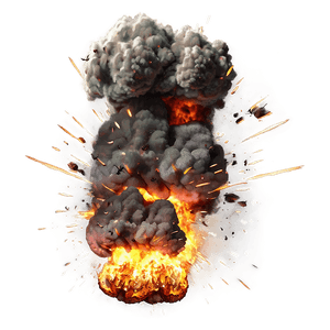 explosion d PNG with transparent background