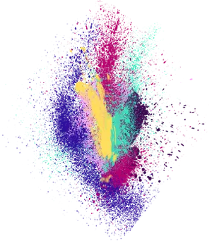 Explosive Color Particles PNG Image