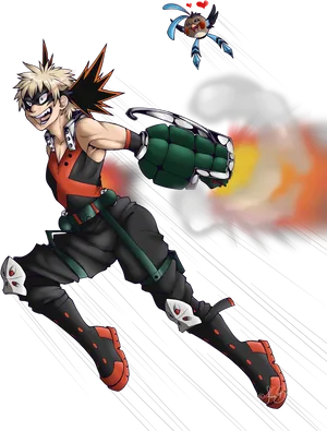 Explosive Hero Bakugouin Action PNG Image