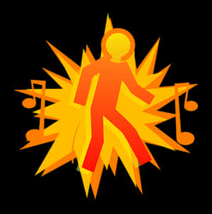 Explosive Music Dancer Illustration PNG image with transparent background