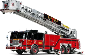 Extended Ladder Fire Truck Kingston PNG Image