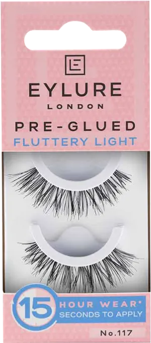 Eylure Pre Glued Fluttery Light Lashes PNG Image