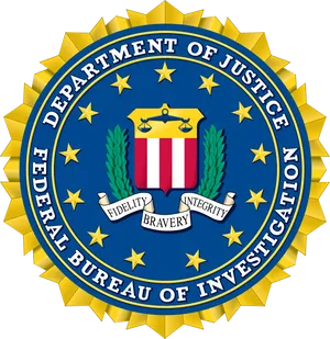 F B I Departmentof Justice Seal PNG Image