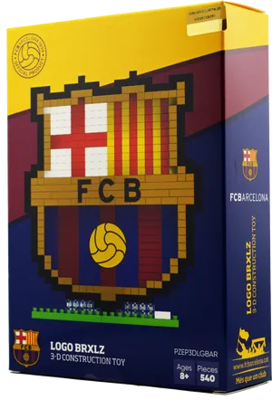 F C Barcelona3 D Construction Toy Box PNG Image