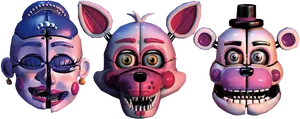 F N A F Animatronic Faces PNG Image