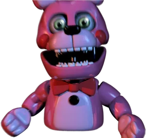 F N A F_ Pink_ Animatronic_ Closeup PNG Image