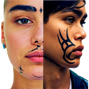 Face Tattoo D PNG Image