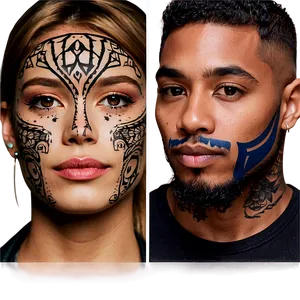 Face Tattoo For Couples Png Jio PNG Image