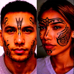 Face Tattoo For Couples Png Poo PNG Image