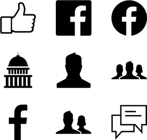 Facebook Iconography Set PNG image with transparent background