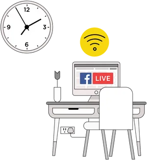 Facebook Live Streaming Setup PNG Image