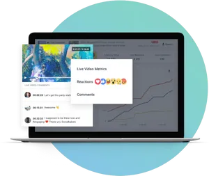 Facebook Live Video Metrics Dashboard PNG Image