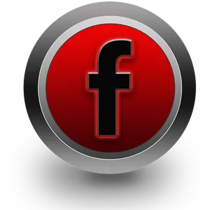 Facebook Logo Redand Silver PNG Image