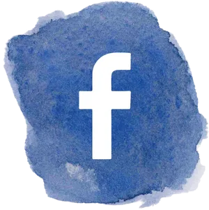 Facebook Logo Watercolor Texture PNG Image