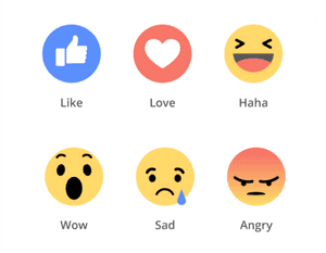 Facebook Reaction Buttons PNG image with transparent background