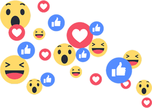 Facebook Reactions Emojis Floating PNG image with transparent background