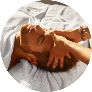 Facial Massage Relaxation Man PNG Image