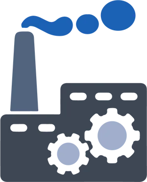 Factory Smokestacksand Gears Icon PNG Image