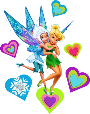 Fairy Friends Hugging PNG Image