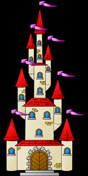 Fairytale Castle Illustration PNG with transparent background