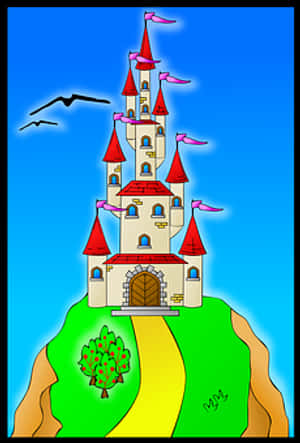 Fairytale Castle Illustration PNG image with transparent background
