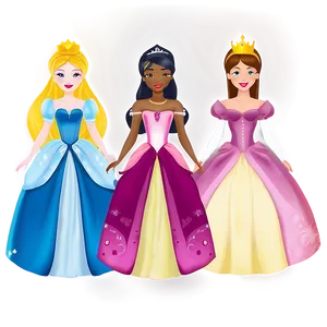 Fairytale Princesses Illustration Png Poo PNG Image