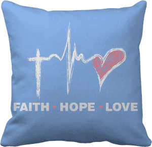 Pt Pillow Cases Pillow Cases / Light Blue Faith Hope - Pillow, HD Png Download PNG