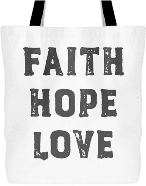 Faith Hope Love Catholic Tote Bag - Tote Bag, HD Png Download PNG